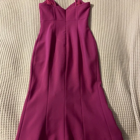 likely purple dress Likely Gown Cut Out Maxi Purple Sheath Dress Hourglass V Neckline Size 2
